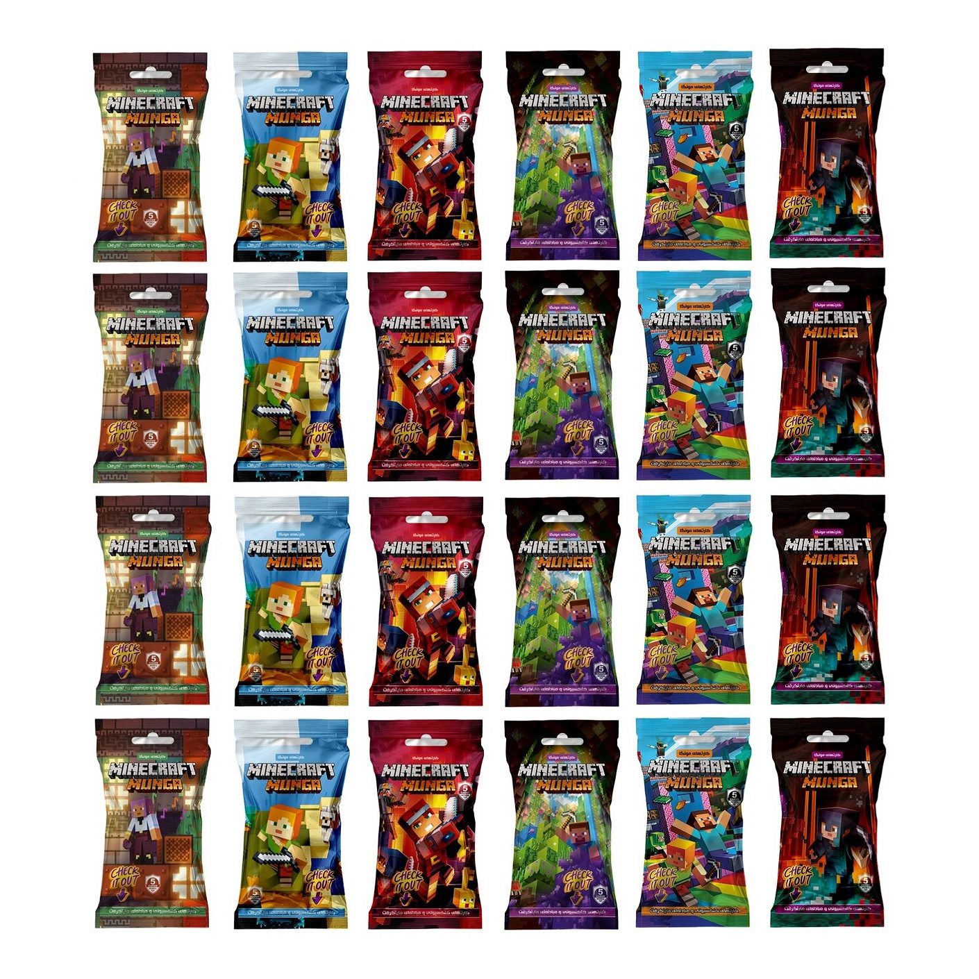 ورق 24 تایی بسته های کارت ماینکرفت مونگا